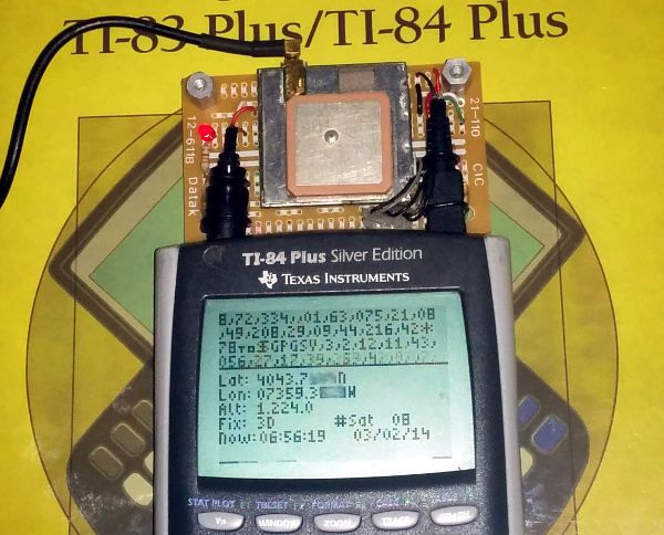 TI-84 Plus Silver Edition GPS module successfully reading GPS information from satellites